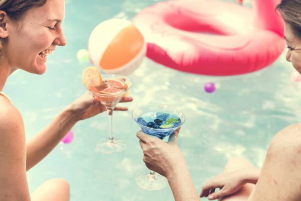Cocktail party by the swimming pool